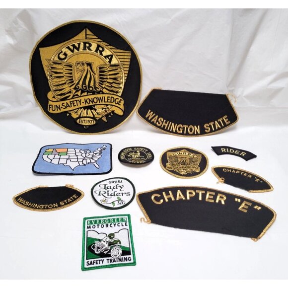 Lot of 11 Sew On Patches and 6 Pins Gold Wing Road Riders Association GWRRA - Picture 2 of 7